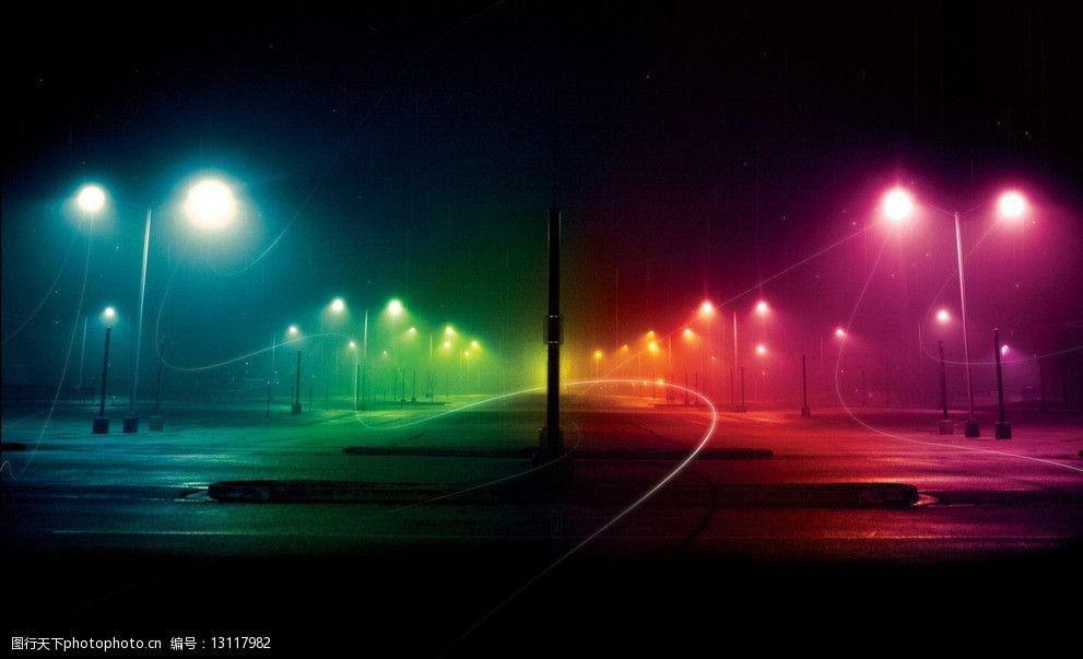 彩虹灯光高光素材图片
