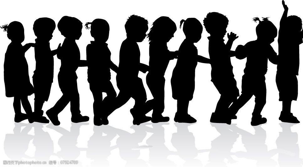 排成一列的快乐儿童图片