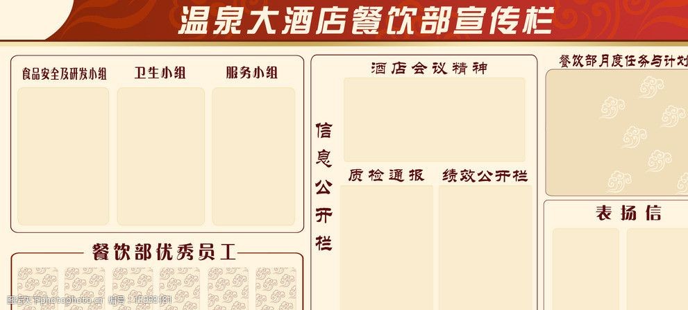 餐饮部宣传栏图片