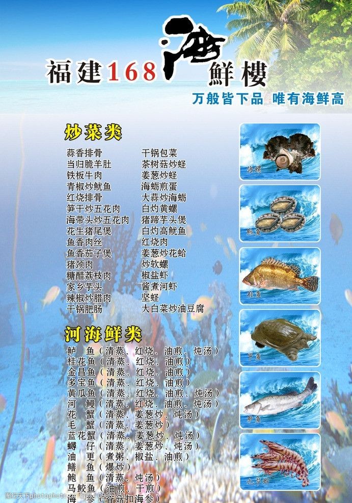 石狮鸿鑫海鲜楼菜单图片