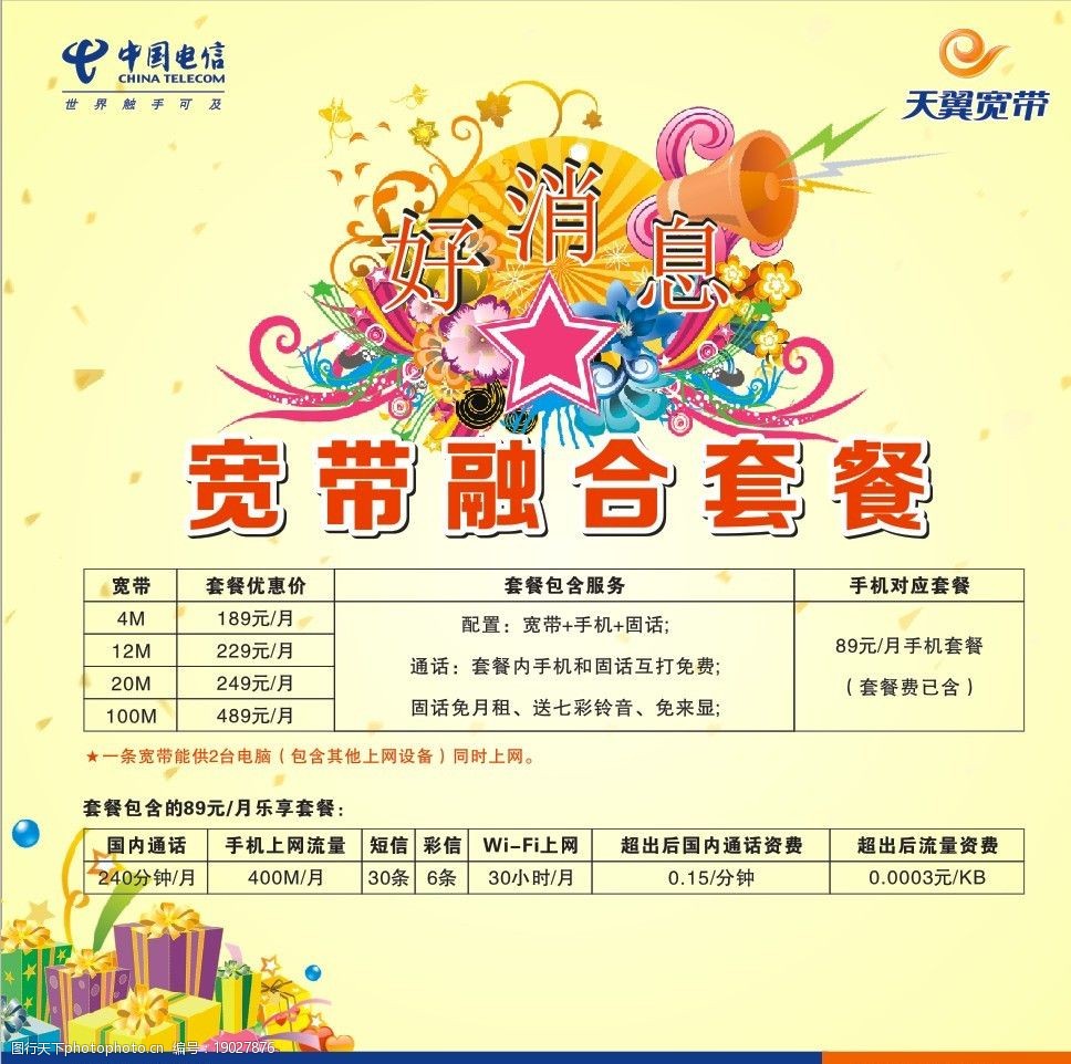 电信套餐融合图片