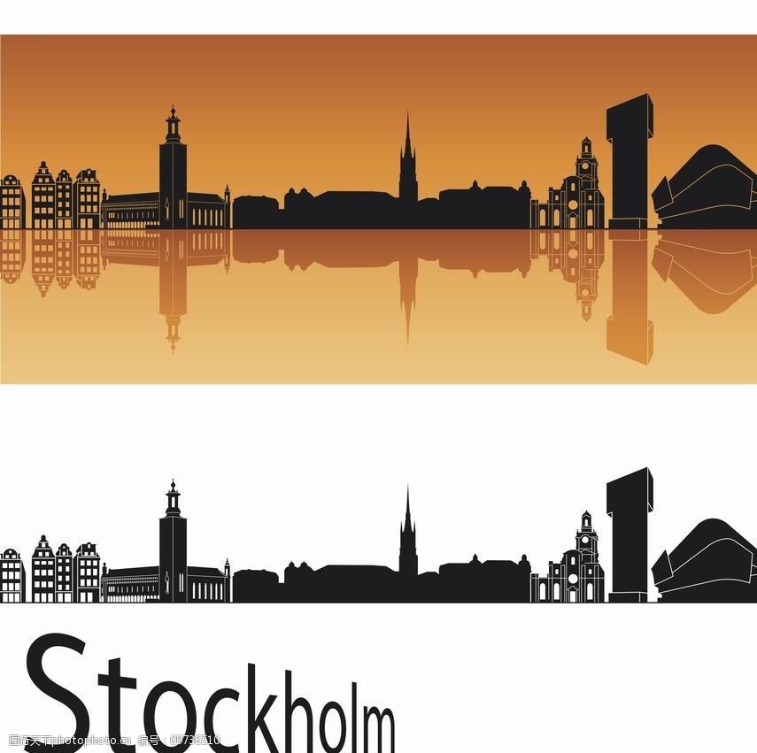 城市建筑剪影图片