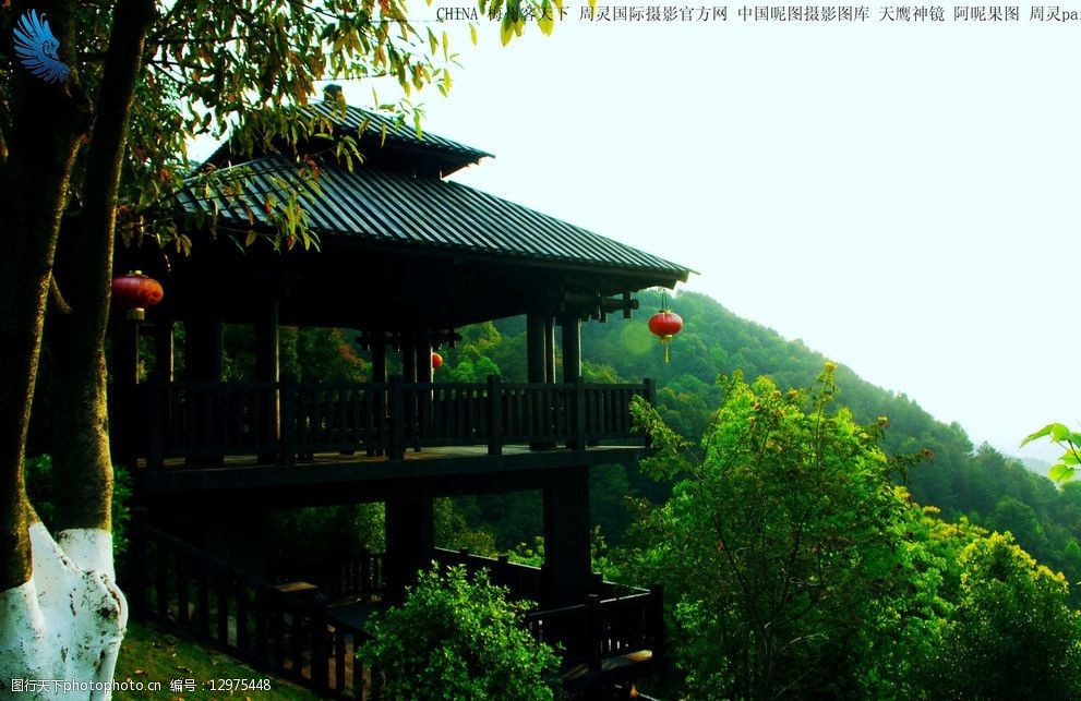 梅州山水山岚凉亭图片