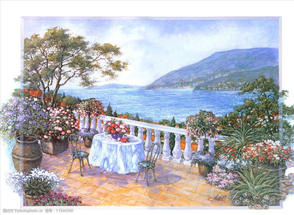 欧式风景油画图片