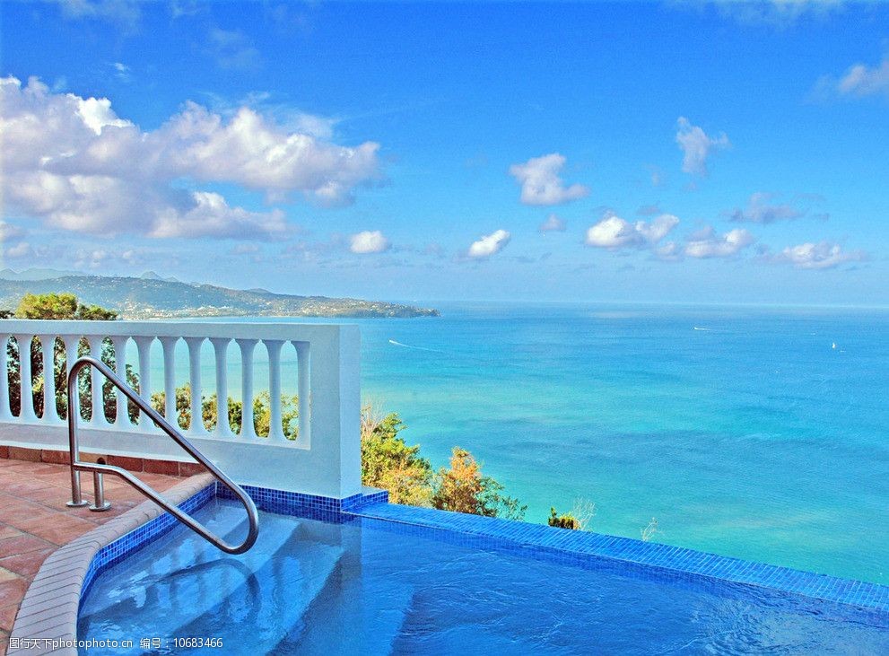 海边泳池图片