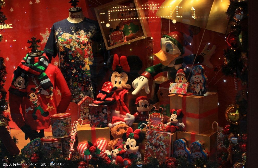 关键词:橱窗 玩偶 玩具 卡通 唐老鸭 米老鼠 迪士尼 礼物 展示 其他