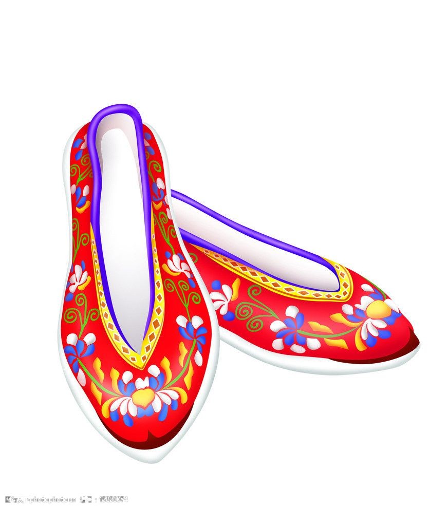 鞋子中国风刺绣图片