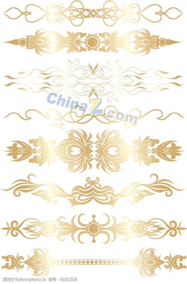 欧式金边花纹矢量素材下载