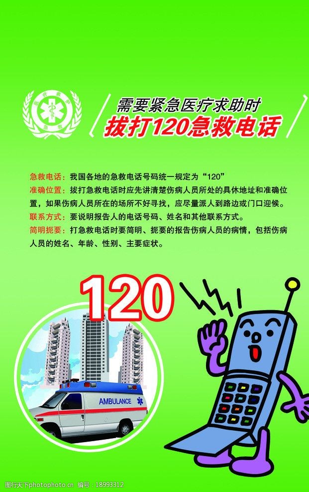 120紧急医疗求助宣传海报图片