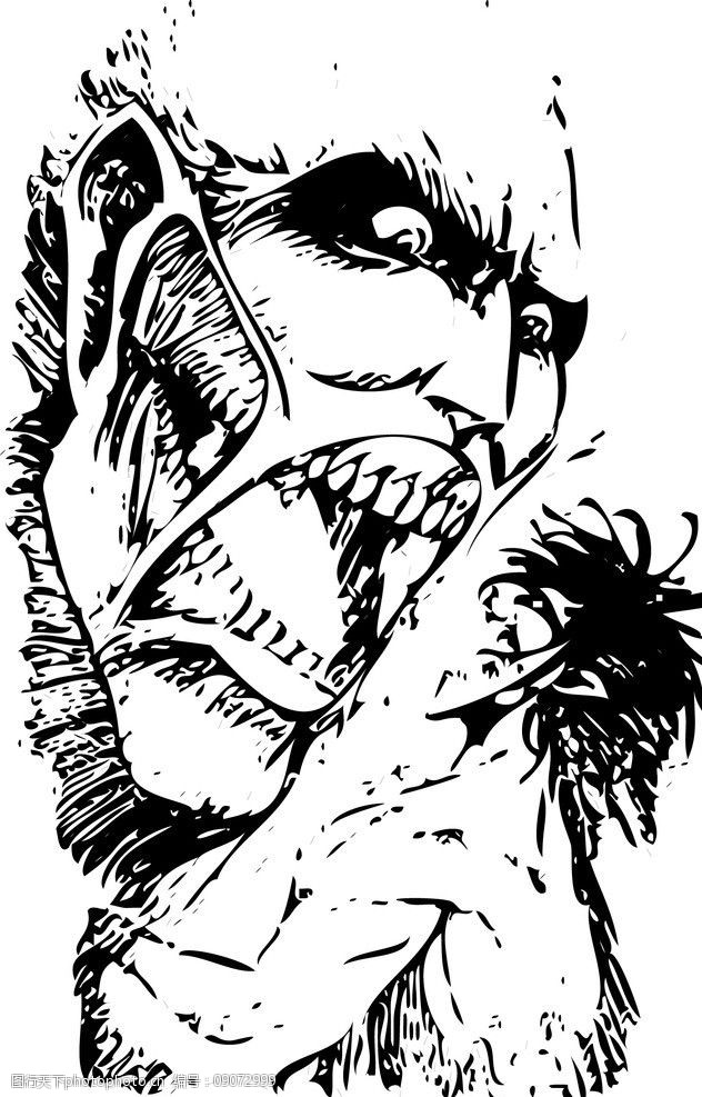 进击的巨人单色海报图片