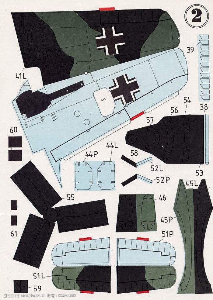 二战飞机纸模图纸图片