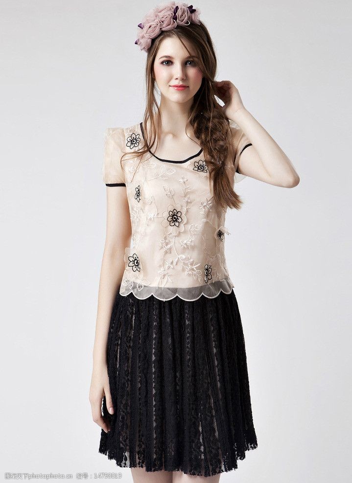 裙装试衣模特图片