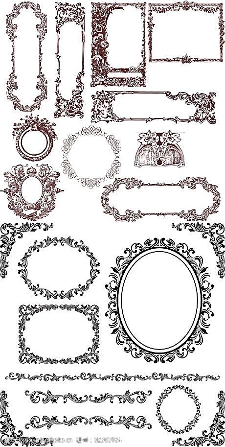 欧式花纹装饰边框矢量素材