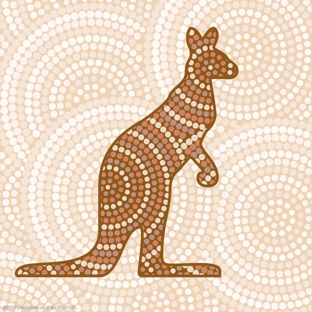 摘要原住民袋鼠点画矢量格式