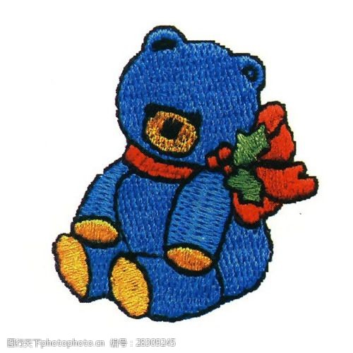 关键词:绣花 小熊 蓝色 蝴蝶结 免费素材 面料图库 服装图案 免费下载