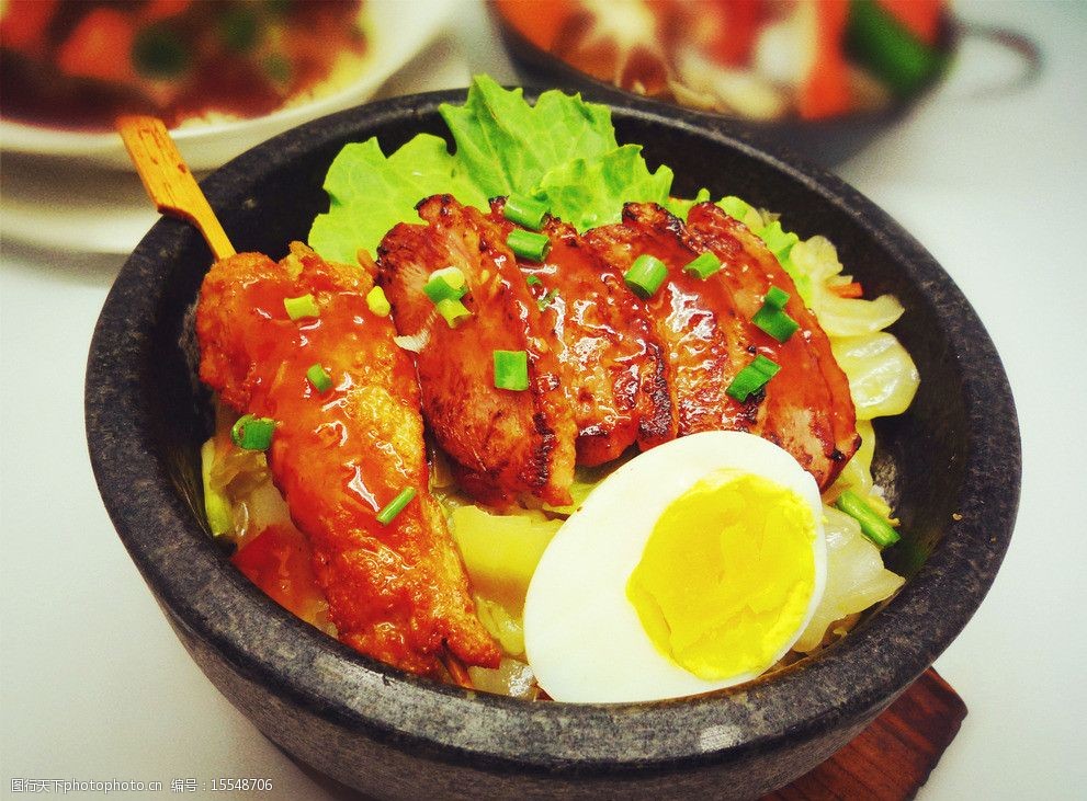 石锅烟鸭胸串烧鸡柳香图片