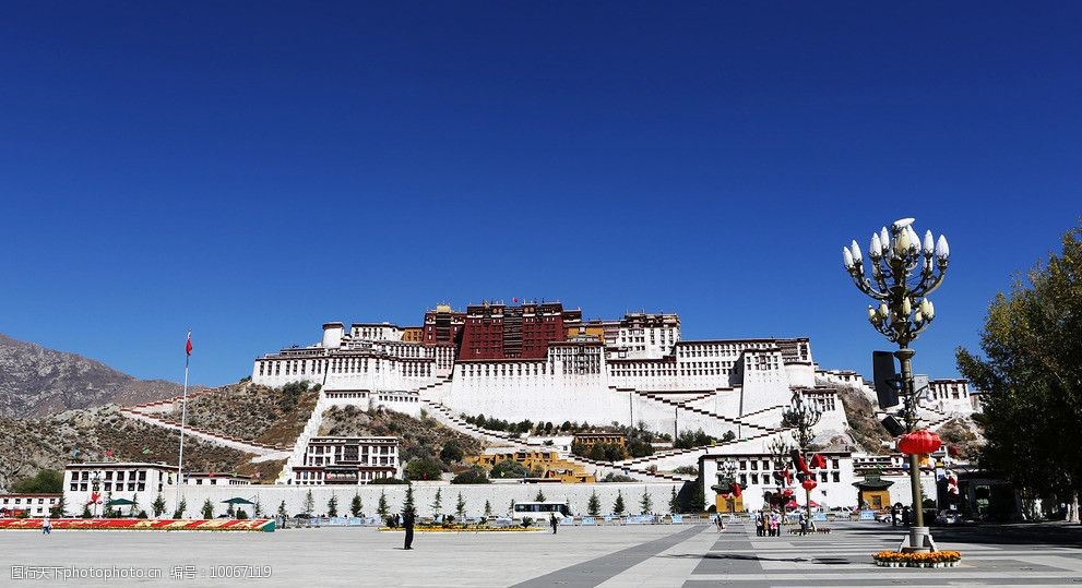 布达拉宫全景图图片