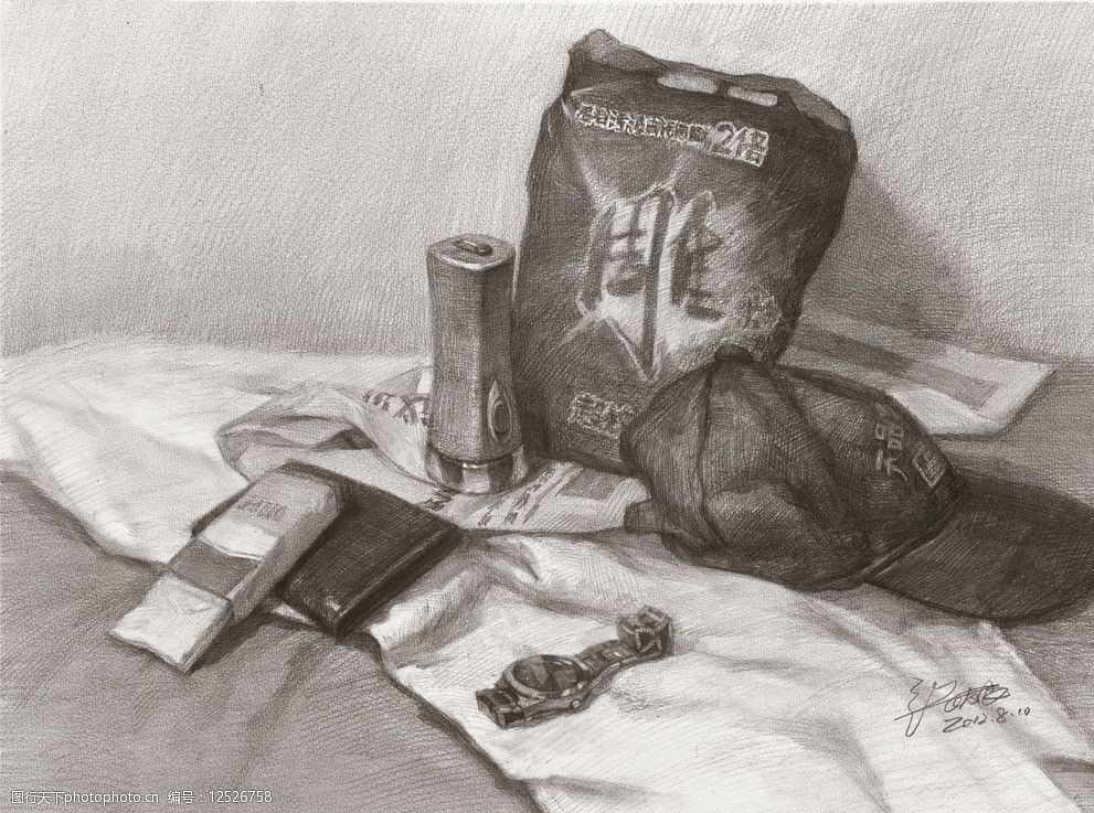 张友良素描静物图片