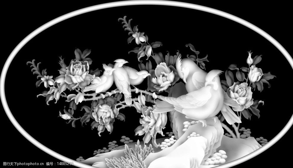 花鸟精雕图5图片