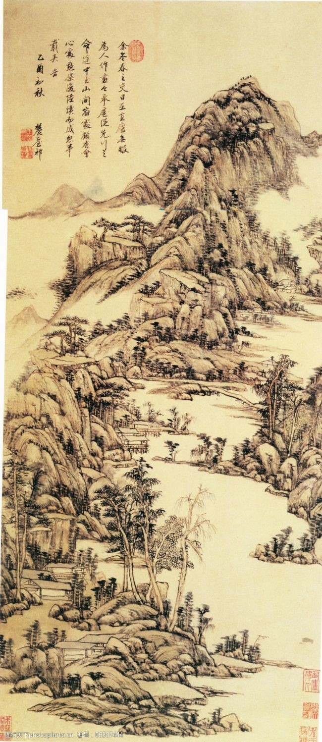 名家王原祁山水名画书画山中早春图
