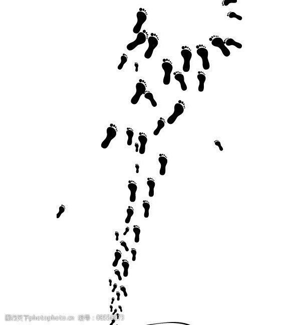 矢量成长足迹图片