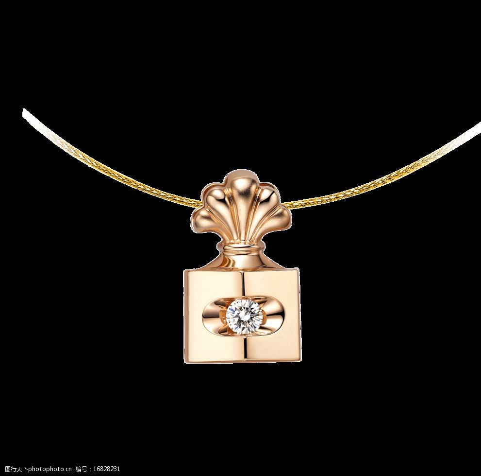 钻石镶嵌吊坠夜来香图片