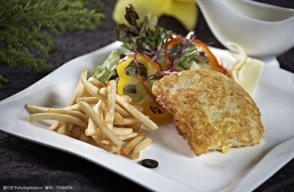 西餐美食香煎龙利鱼图片