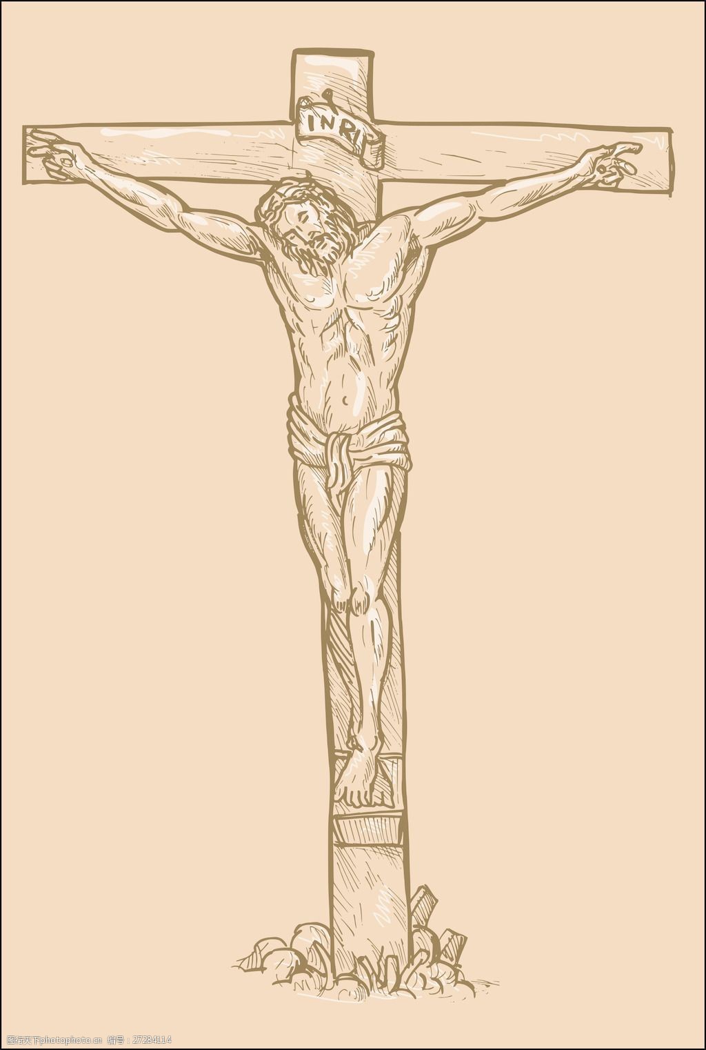 十字架简笔画 耶稣图片