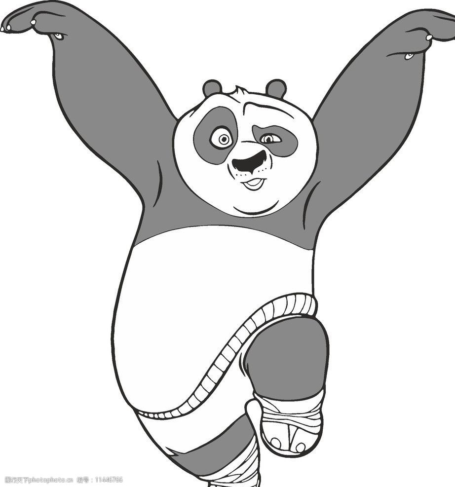 功夫熊猫简笔画卡通版图片