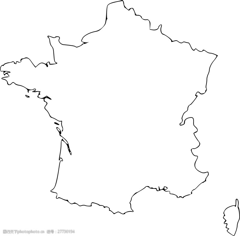 关键词:法国的轮廓 国 法国 地理 地图 概述 svg 黑色