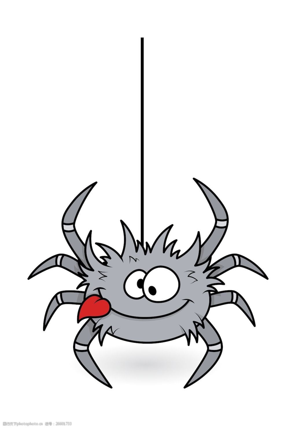 饥饿的有趣的蜘蛛-万圣节插画矢量