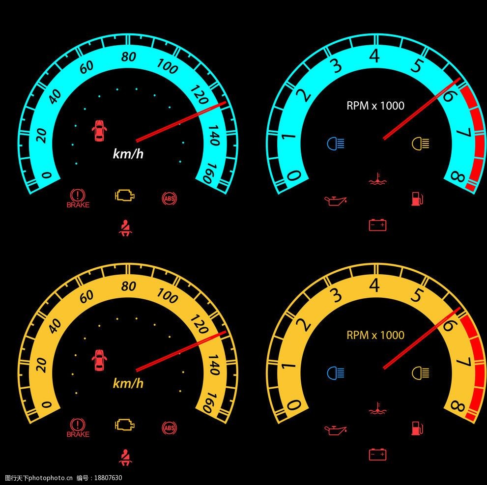 汽车仪表矢量素图片