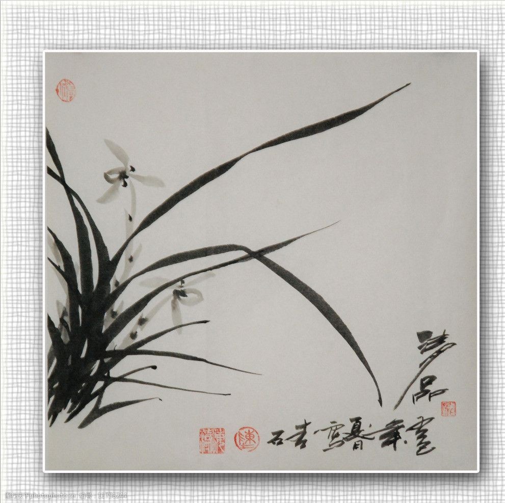 青石国画兰花图片