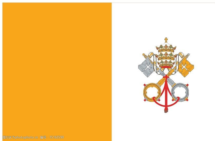 梵蒂冈国旗怎么画图片