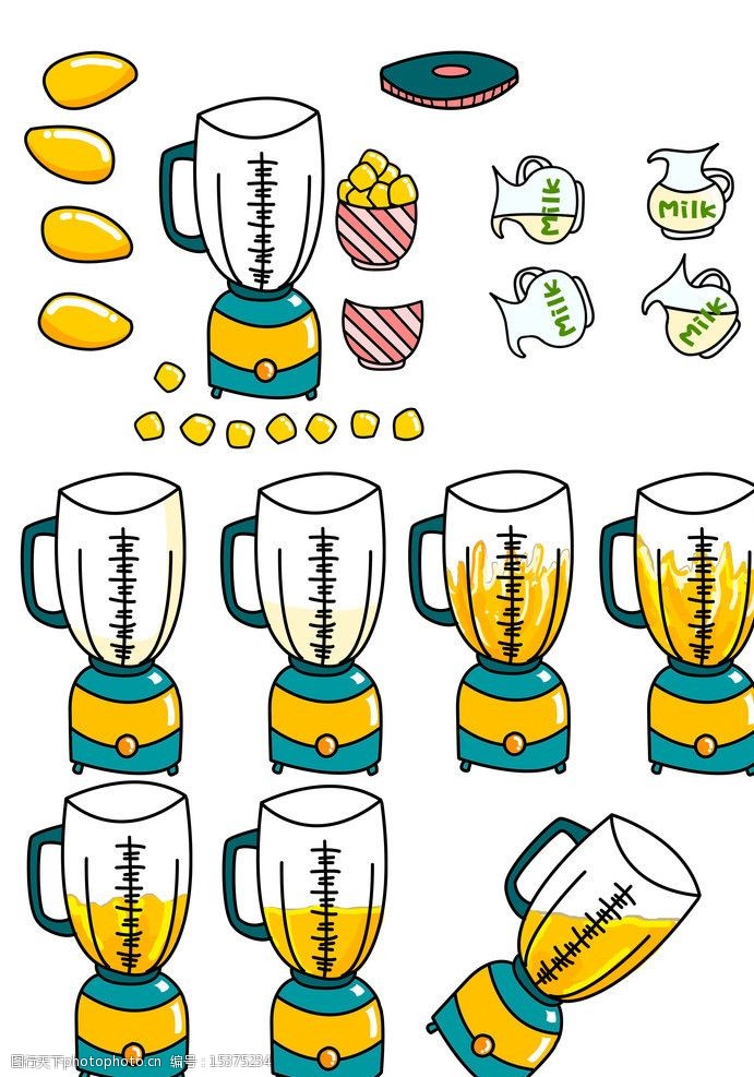 关键词:果汁手绘素材 芒果 果汁 卡通素材 手绘 插画 源文件设计素材