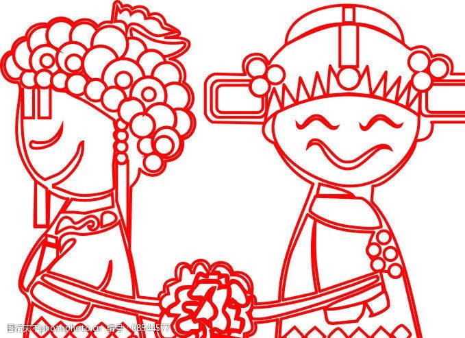 婚礼新人矢量图图片