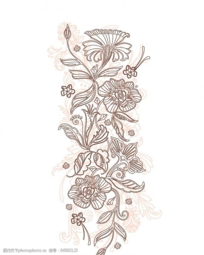 时尚服装绣花图案设计图片