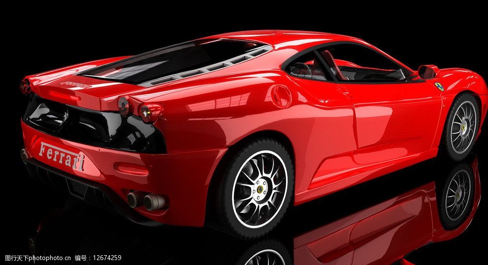 法拉利跑车背面图片
