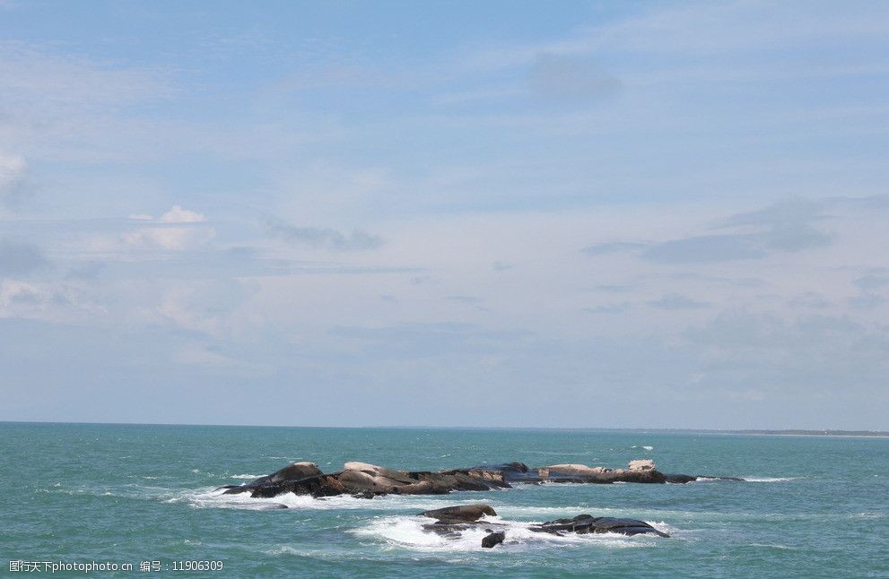 藍天白雲大海圖片