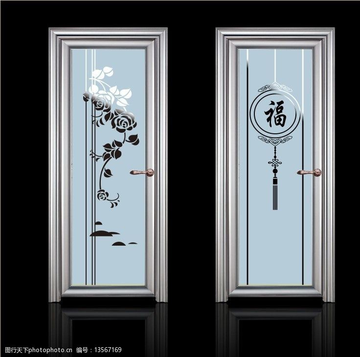 移门刻绘图玻璃线图图片