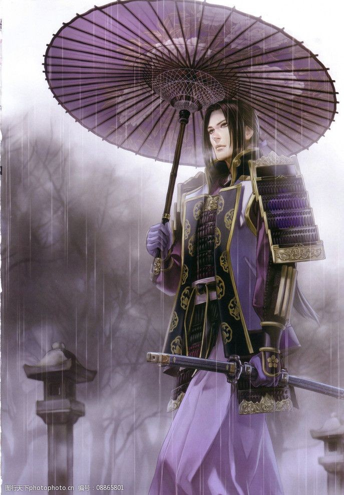雨中武士图片