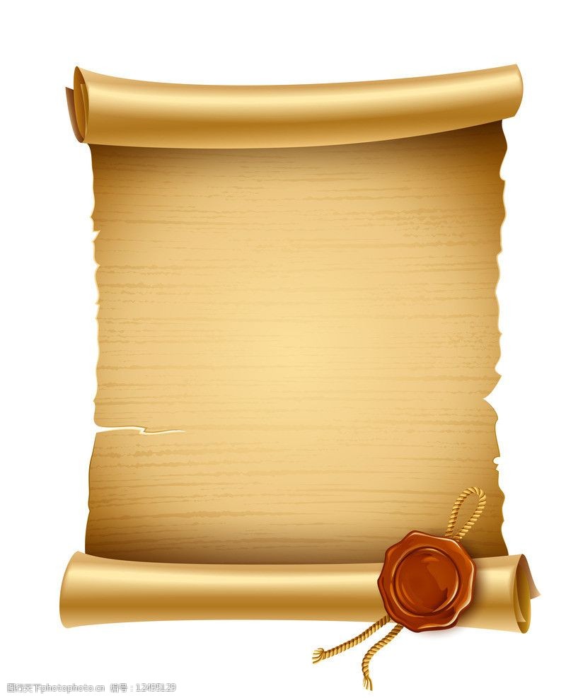 复古纸张卷轴图片