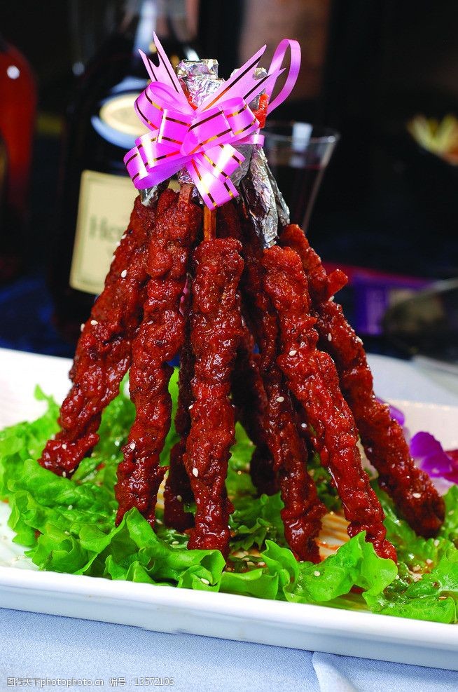 天然绿鸟鸡串图片