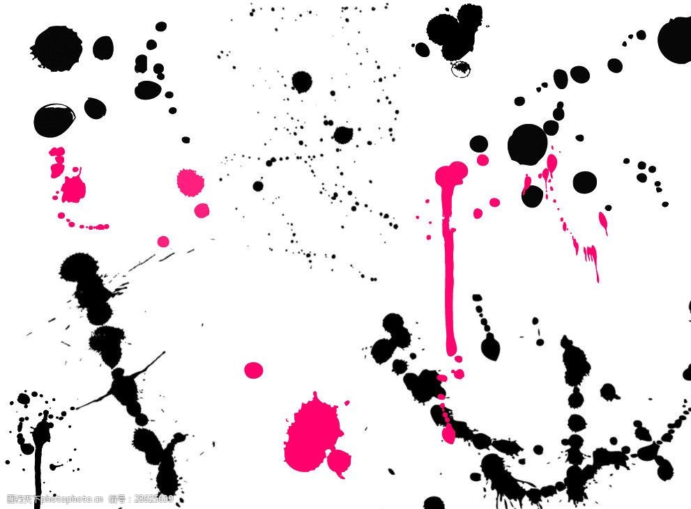 经典圆形喷溅笔刷图片-图行天下图库