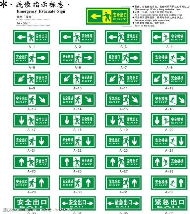 疏散指示标志安全出口