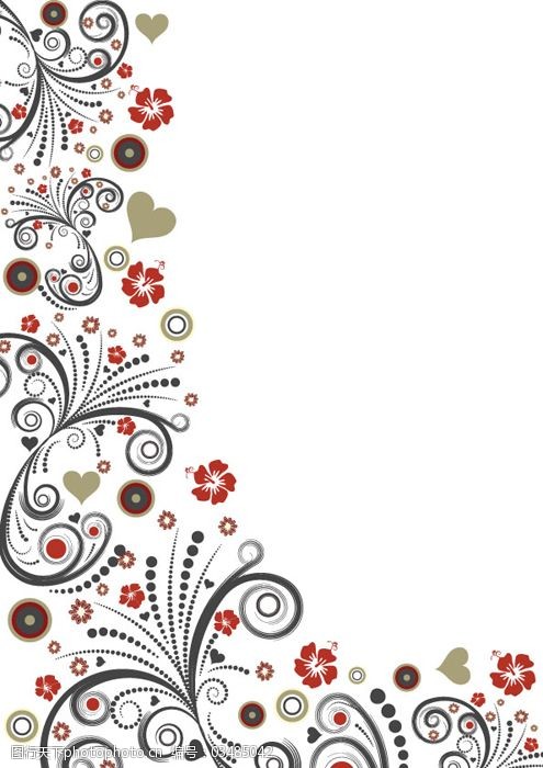 边角花纹图样矢量素材