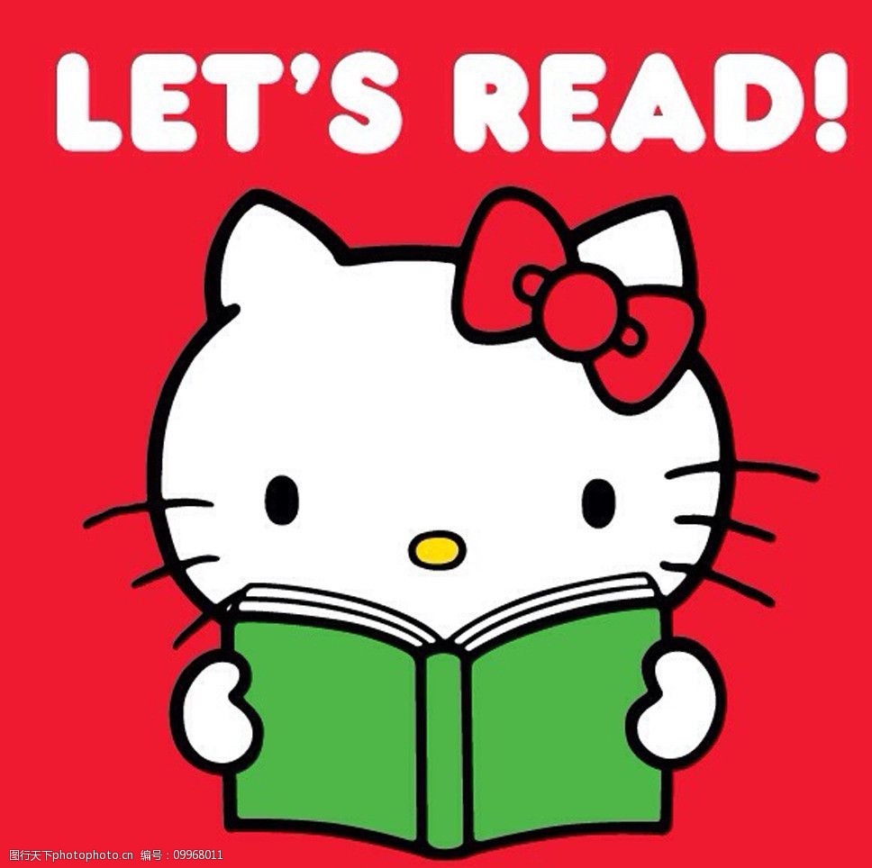 词:凯蒂猫 hellokitty kitty 猫 卡通 读书 看书 认真 其他 动漫动画